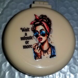 "Wait A Minute Or More" 2 In 1 Customized Mirror & Brush Combo